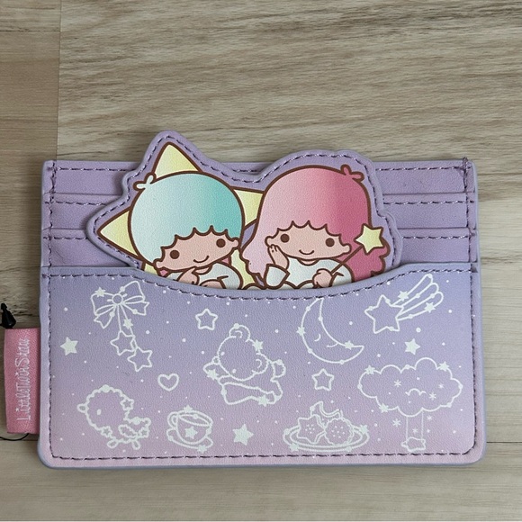 Loungefly Sanrio Little Twin Stars Pastel Lavender Constellations Cardholder - Picture 2 of 6